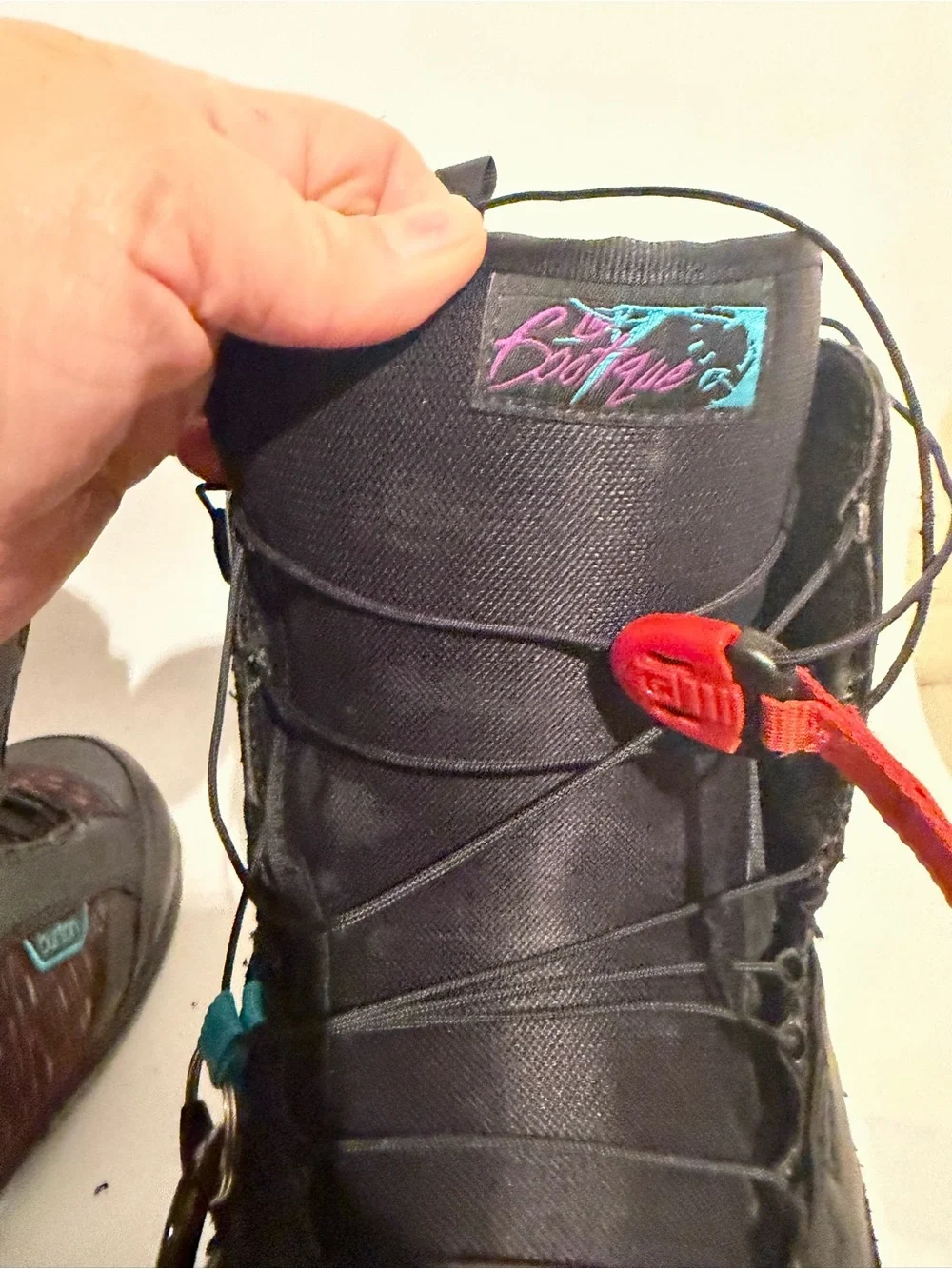 Women's Burton Boutique Snowboard Boots 2011 Size 10 Black Blue Boa Cables